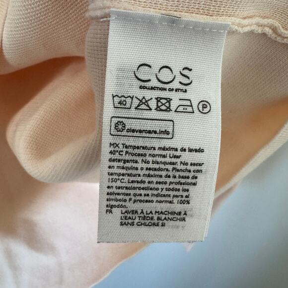 COS KNITTED POLO NECK JUMPER ORGANIC COTTON LIGHT PINK - Picture 9 of 13